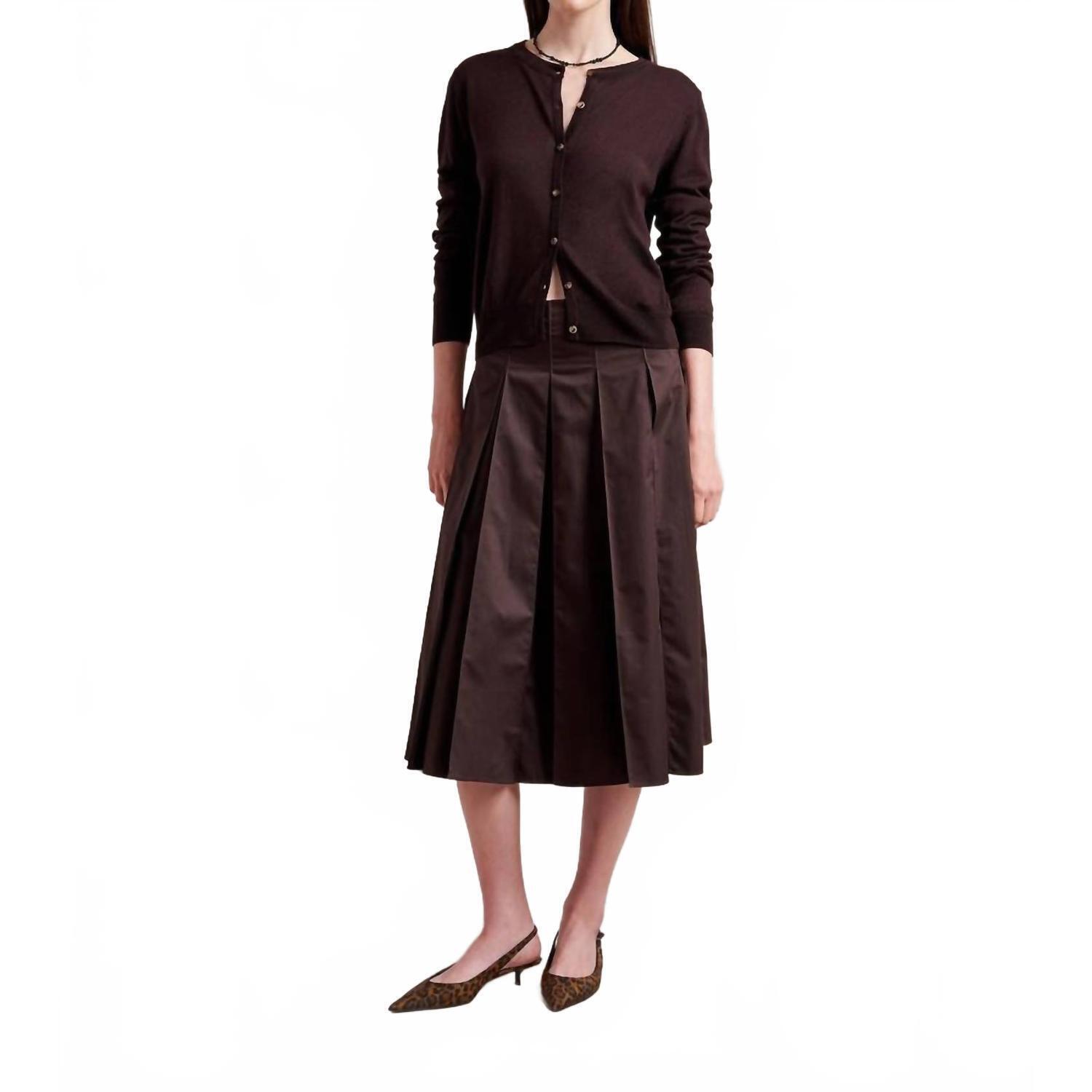 New La Ligne Nyc Cora Midi Skirt In Chocolate